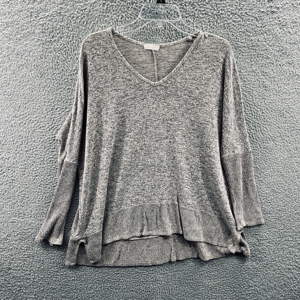 Womens Minimalist Tunic Sweater L Capsule Layering Pullover Cozy Lightweight
